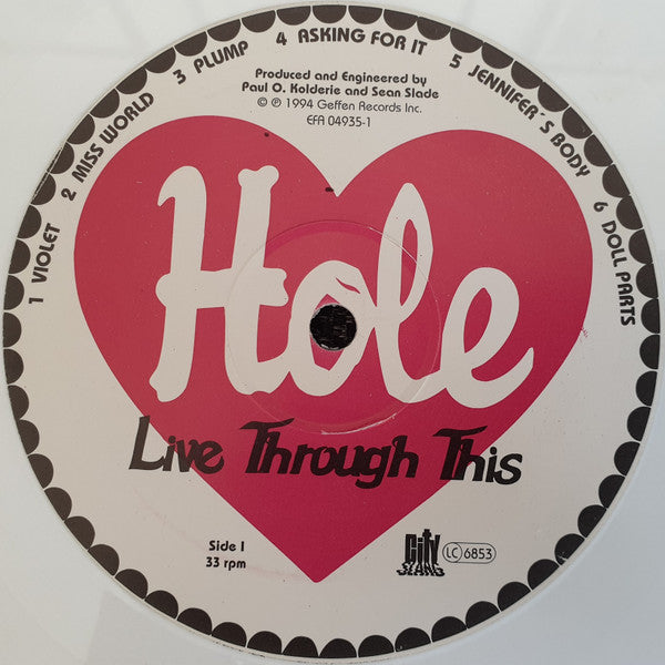 Hole (2) : Live Through This (LP, Album, Whi)