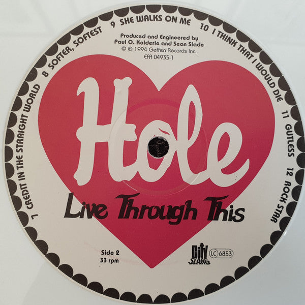 Hole (2) : Live Through This (LP, Album, Whi)