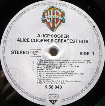 Alice Cooper : Alice Cooper's Greatest Hits (LP, Comp)