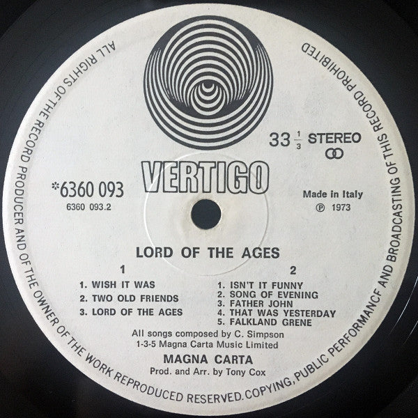 Magna Carta : Lord Of The Ages (LP, Album)