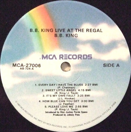 B.B. King : Live At The Regal (LP, Album, RE)