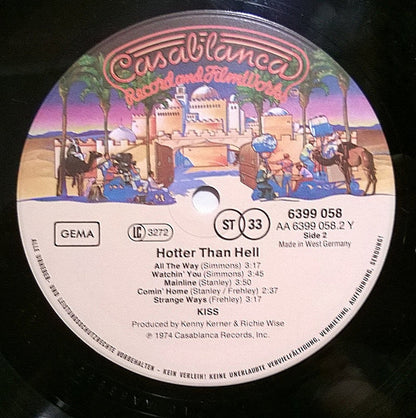 Kiss : Hotter Than Hell (LP, Album, RE)
