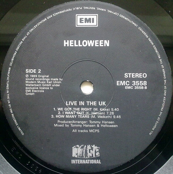 Helloween : Live In The UK (LP, Album)