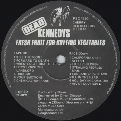 Dead Kennedys : Fresh Fruit For Rotting Vegetables (LP, Album, RE)