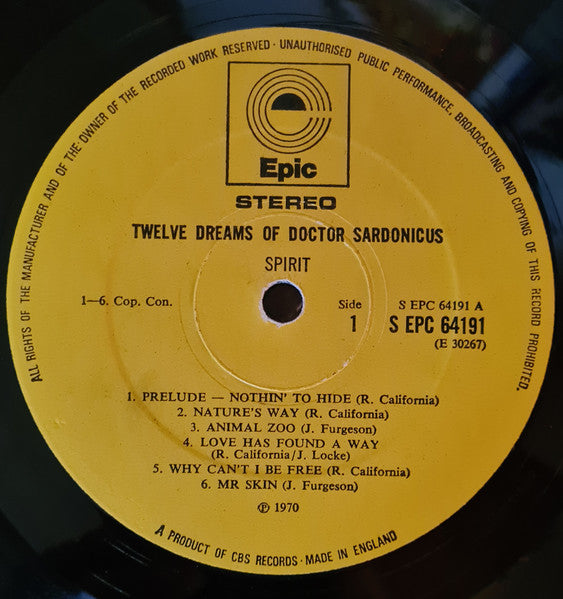 Spirit (8) : Twelve Dreams Of Dr. Sardonicus (LP, Album, Gat)