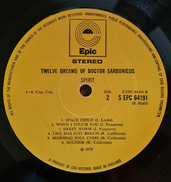 Spirit (8) : Twelve Dreams Of Dr. Sardonicus (LP, Album, Gat)
