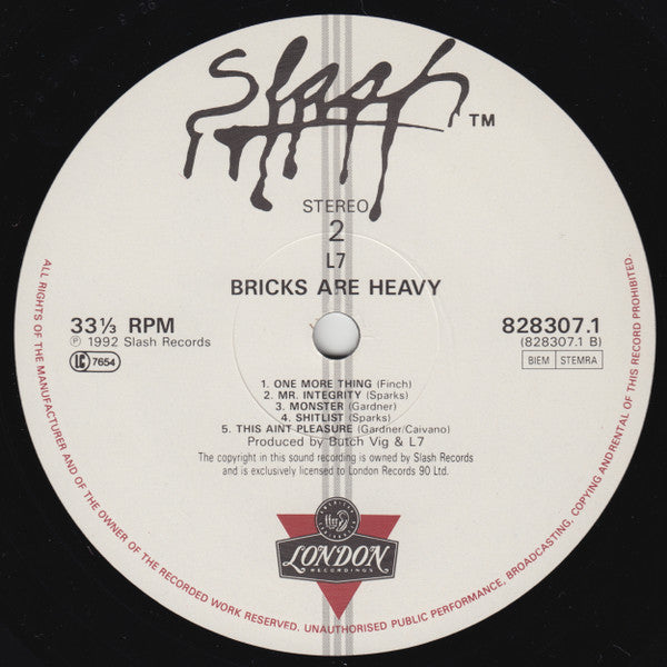 L7 : Bricks Are Heavy (LP, Album)