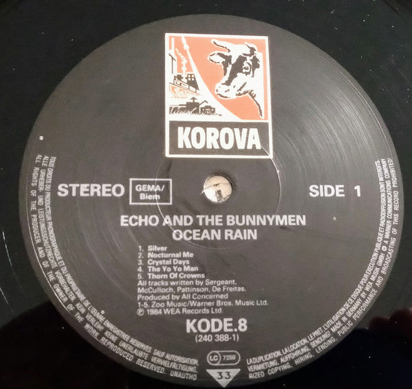 Echo & The Bunnymen : Ocean Rain (LP, Album)