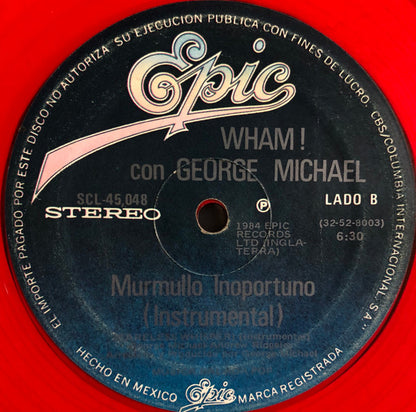 Wham! Con George Michael : Murmullo Inoportuno (12", Single, Ltd, Red)