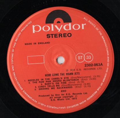 Eno* : Here Come The Warm Jets (LP, Album, RE)