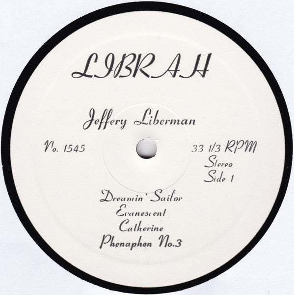Jeffery Liberman : Jeffery Liberman (LP, Album, RE, Unofficial)