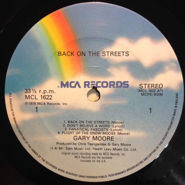 Gary Moore : Back On The Streets (LP, Album, RE)