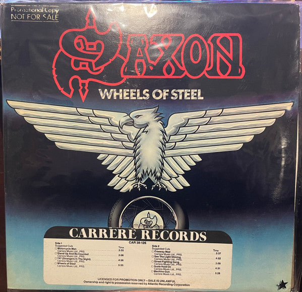 Saxon : Wheels Of Steel (LP, Album, Mon)
