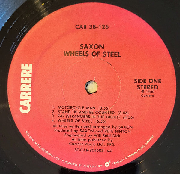 Saxon : Wheels Of Steel (LP, Album, Mon)