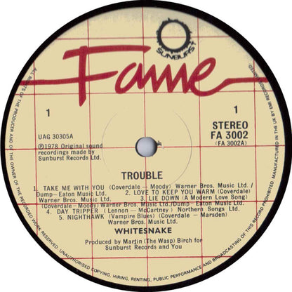 Whitesnake : Trouble (LP, Album, RE)