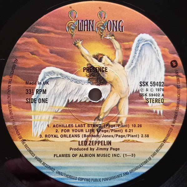 Led Zeppelin : Presence (LP, Album, Emb)