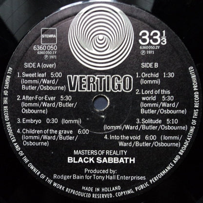 Black Sabbath : Master Of Reality (LP, Album, Emb)