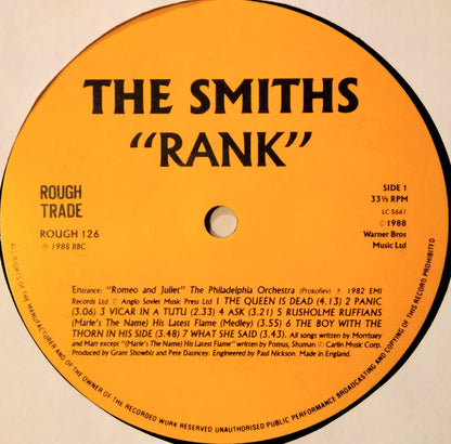The Smiths : Rank (LP, Album, RP, MPO)