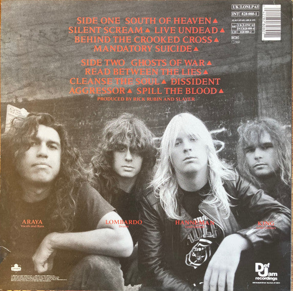 Slayer : South Of Heaven (LP, Album)