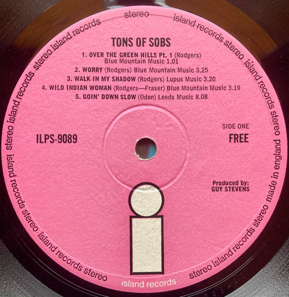 Free : Tons Of Sobs (LP, Album, RP, Rou)