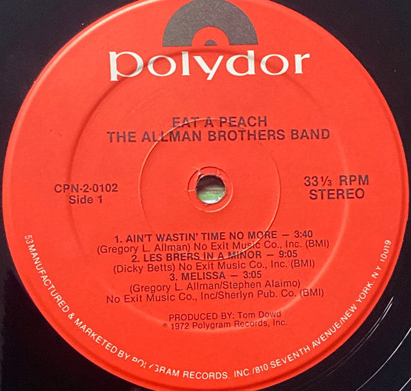 The Allman Brothers Band : Eat A Peach (2xLP, Album, RE)