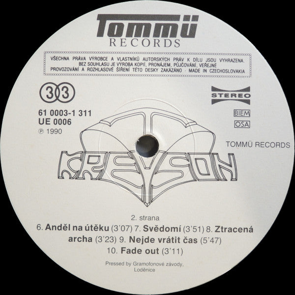 Kreyson : Anděl Na Útěku (LP, Album, RP, Gat)