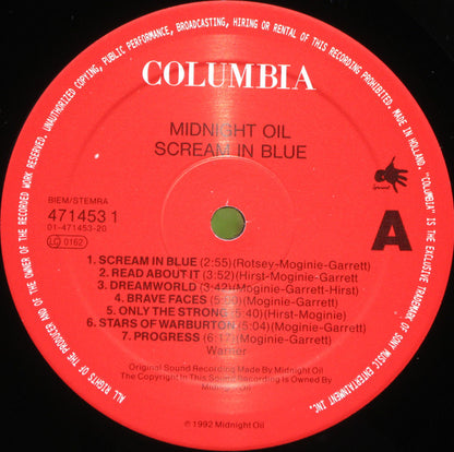 Midnight Oil : Scream In Blue - Live (LP, Album)