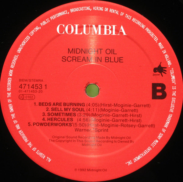 Midnight Oil : Scream In Blue - Live (LP, Album)