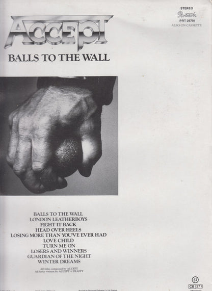 Accept : Balls To The Wall (LP, Album)