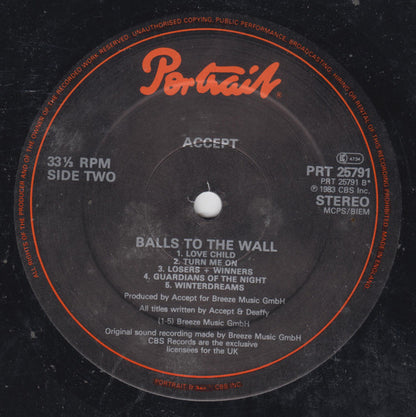 Accept : Balls To The Wall (LP, Album)