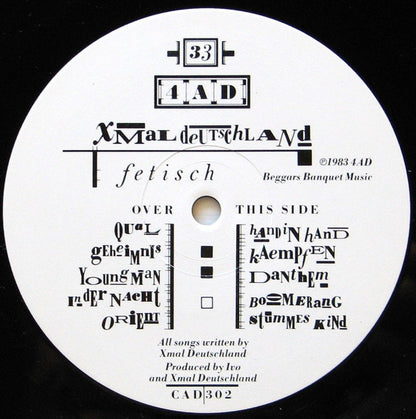 X Mal Deutschland : Fetisch (LP, Album)