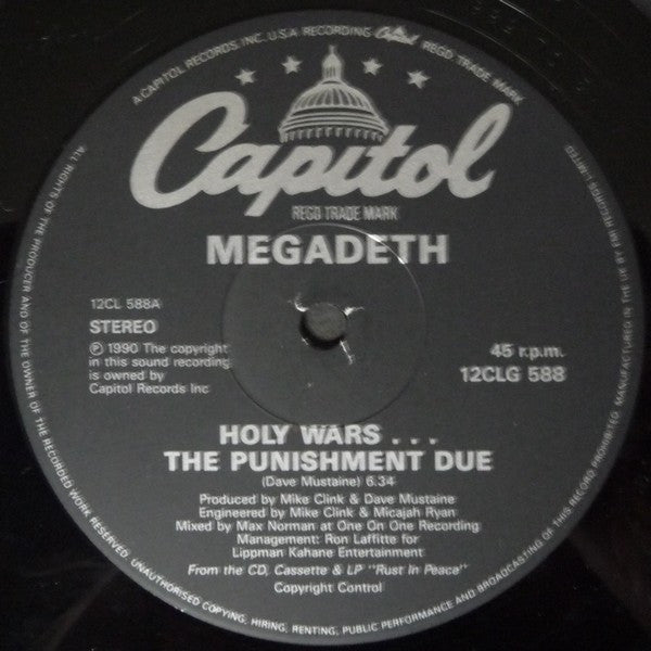 Megadeth : Holy Wars... The Punishment Due (12", Single, Gat)