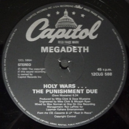 Megadeth : Holy Wars... The Punishment Due (12", Single, Gat)