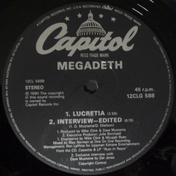 Megadeth : Holy Wars... The Punishment Due (12", Single, Gat)