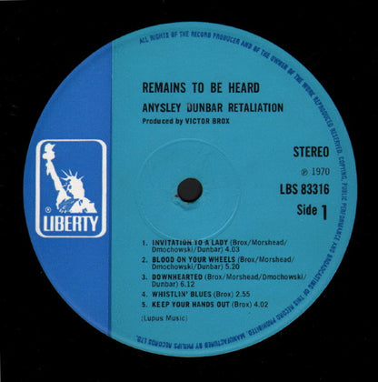 The Aynsley Dunbar Retaliation : Remains To Be Heard (LP, Album)
