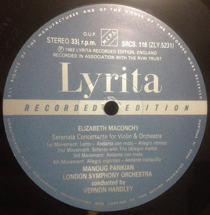 Elizabeth Maconchy : Serenata Concertante / Symphony For Double String Orchestra (LP, Album)
