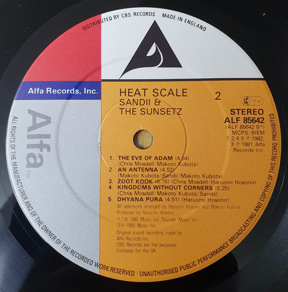 Sandii & The Sunsetz : Heat Scale (LP, Album)