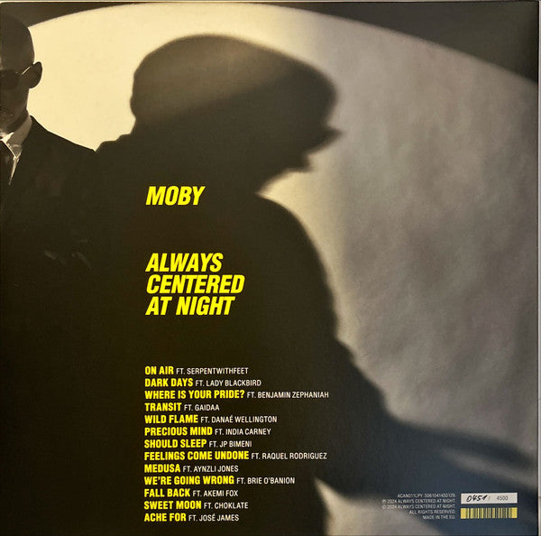Moby : Always Centered At Night (2xLP, Album, Num, S/Edition, Yel)