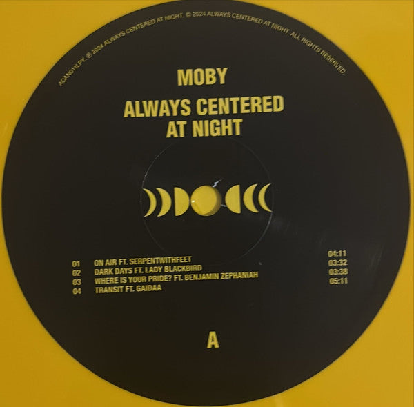 Moby : Always Centered At Night (2xLP, Album, Num, S/Edition, Yel)