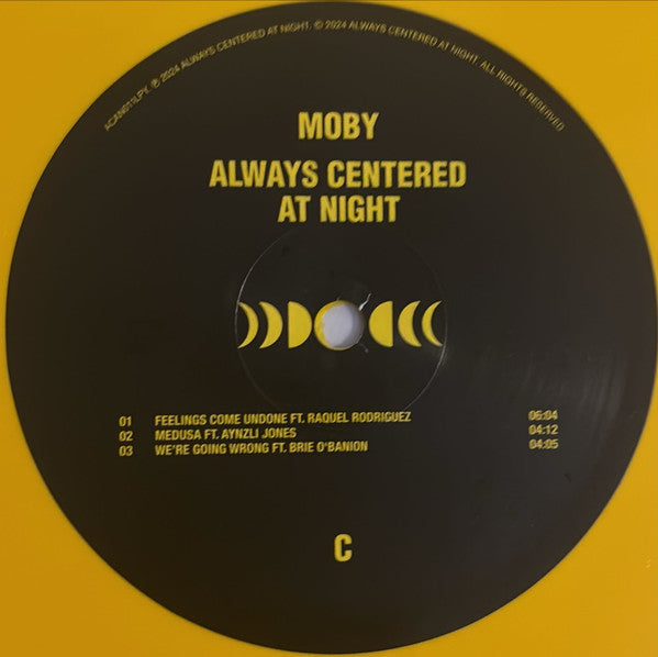 Moby : Always Centered At Night (2xLP, Album, Num, S/Edition, Yel)
