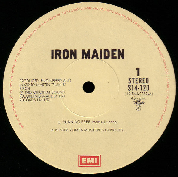 Iron Maiden : Running Free (12", EP)