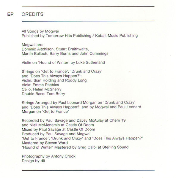 Mogwai : Earth Division EP (12", EP)
