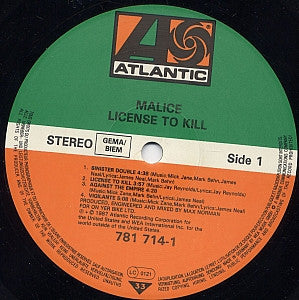 Malice (2) : License To Kill (LP, Album)