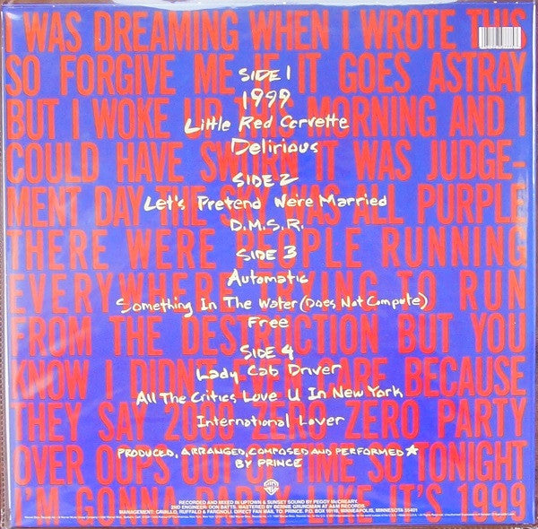 Prince : 1999 (2xLP, Album, RE, RM, 180)