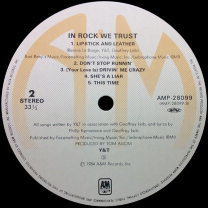 Y & T : In Rock We Trust (LP, Album)