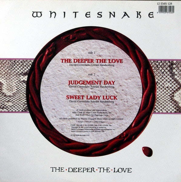 Whitesnake : The Deeper The Love (12", Single, Ltd, Whi)