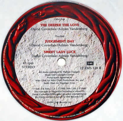 Whitesnake : The Deeper The Love (12", Single, Ltd, Whi)