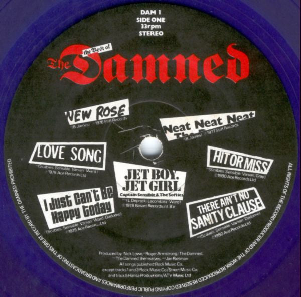 The Damned : Another Great Record From The Damned: The Best Of The Damned (LP, Comp, Blu)