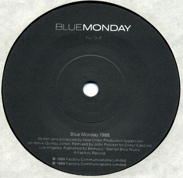 NewOrder* : Blue Monday 1988 (7", Single)