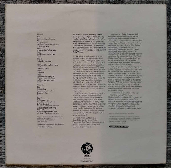 The Velvet Underground Featuring Nico (3) : Andy Warhol's Velvet Underground Featuring Nico (2xLP, Comp, Gat)